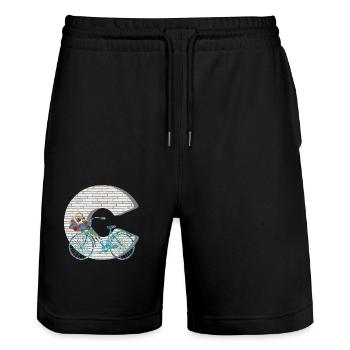 fahrrad e 100 c - Stanley/Stella Unisex Bio Joggingshorts Trainer  - Schwarz - Vorne - Nik (191cm) & Marisol (170cm)