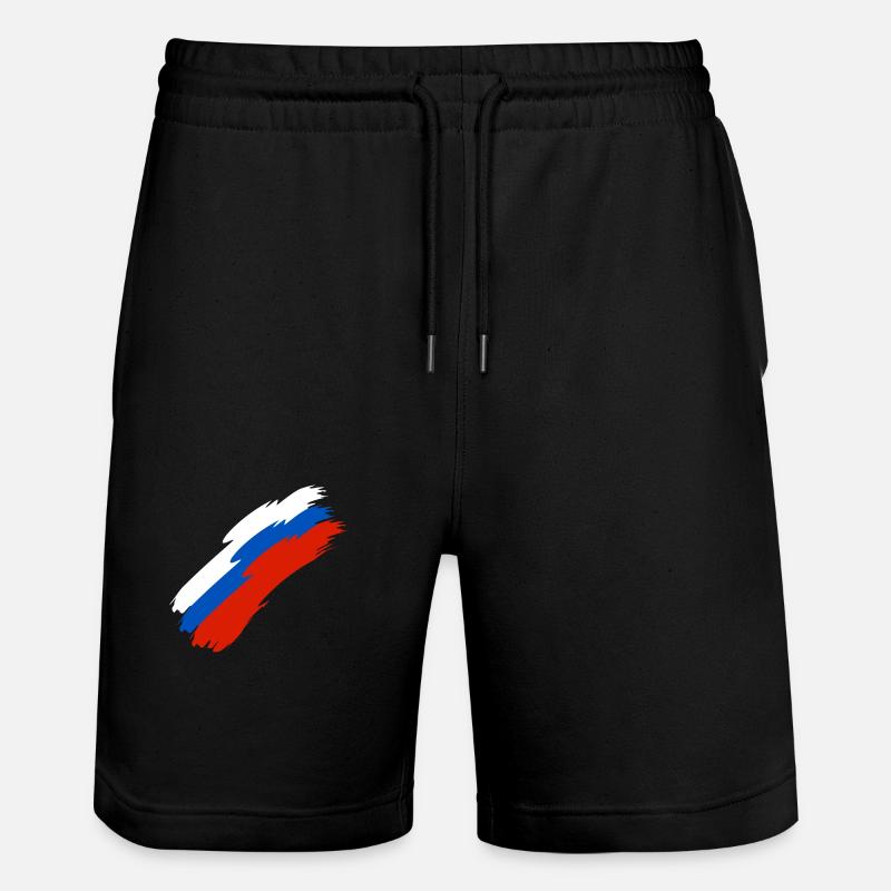 Russie drapeau couleurs - Short de jogging bio TRAINER Stanley/Stella unisexe - noir