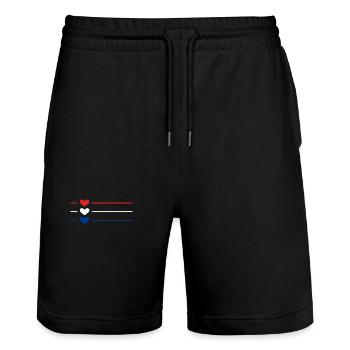 Island - Stanley/Stella Unisex Bio Joggingshorts Trainer  - Schwarz - Vorne - Nik (191cm) & Marisol (170cm)
