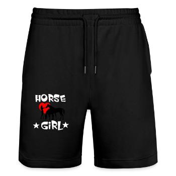 Cheval - Short de jogging bio TRAINER Stanley/Stella unisexe - noir - Devant - Nik (191cm) & Marisol (170cm)