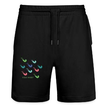 Hockey stick - Stanley/Stella Trainer Unisex Organic Jogging Shorts - black - Front - Nik (191cm) & Marisol (170cm)