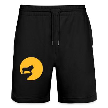 Leo Cliff Sun - Stanley/Stella Trainer Unisex Organic Jogging Shorts - black - Front - Nik (191cm) & Marisol (170cm)