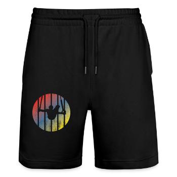 Gymnastics Floor Gymnastics Turner Gymnastics Gymnastics Gymnastics Club - Stanley/Stella Trainer Unisex Organic Jogging Shorts - black - Front - Nik (191cm) & Marisol (170cm)