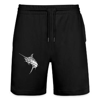 Élégant espadon prédateur de poisson osseux - Short de jogging bio TRAINER Stanley/Stella unisexe - noir - Devant - Nik (191cm) & Marisol (170cm)