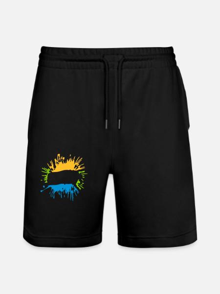 Insert blobs of text - Stanley/Stella Trainer Unisex Organic Jogging Shorts - black