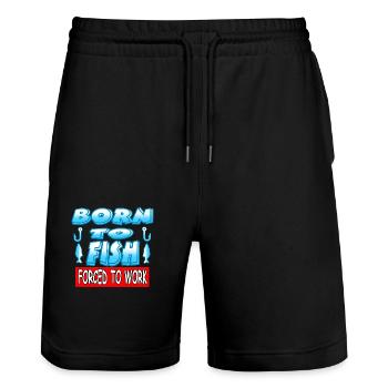 Angeln - Stanley/Stella Unisex Bio Joggingshorts Trainer  - Schwarz - Vorne - Nik (191cm) & Marisol (170cm)