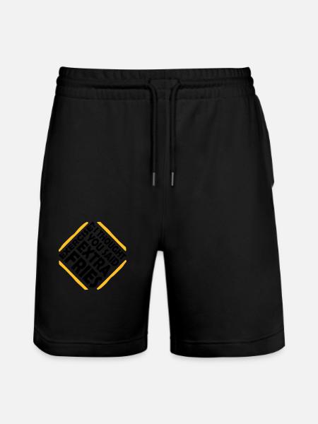 Exercise Extra Fries Quote - Stanley/Stella Trainer Unisex Organic Jogging Shorts - black