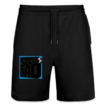 Logo Design Soccer Papa - Short de jogging bio TRAINER Stanley/Stella unisexe - noir - Devant - Nik (191cm) & Marisol (170cm)