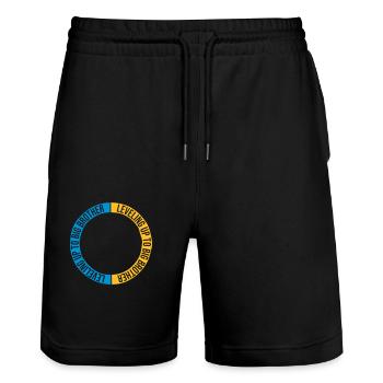 Monter de niveau grand frère - Short de jogging bio TRAINER Stanley/Stella unisexe - noir - Devant - Nik (191cm) & Marisol (170cm)