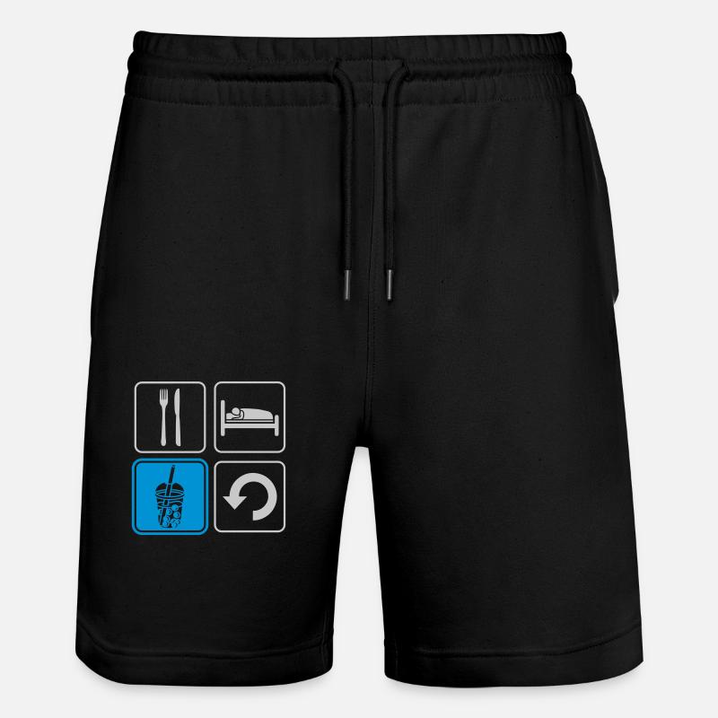 Boba Tea Repeat täglich - Stanley/Stella Unisex Bio Joggingshorts Trainer  - Schwarz