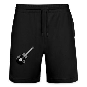 Vinyl Gitarrist Gitarre spielen - Stanley/Stella Unisex Bio Joggingshorts Trainer  - Schwarz - Vorne - Nik (191cm) & Marisol (170cm)