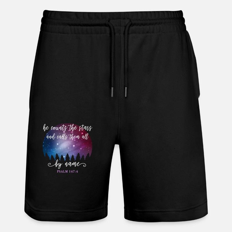 Citation chrétienne Psaume 147:4 - Short de jogging bio TRAINER Stanley/Stella unisexe - noir