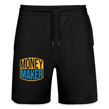 Successful Money Maker Logo - Stanley/Stella Trainer Unisex Organic Jogging Shorts - black - Front - Nik (191cm) & Marisol (170cm)