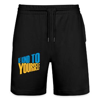 be kind to yourself - Stanley/Stella Unisex Bio Joggingshorts Trainer  - Schwarz - Vorne - Nik (191cm) & Marisol (170cm)