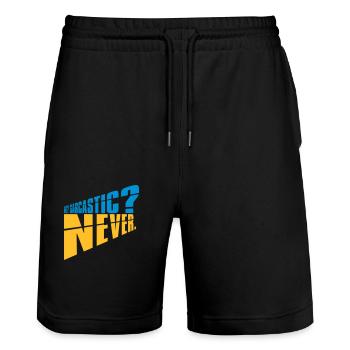 me sarcastic never Zitat - Stanley/Stella Unisex Bio Joggingshorts Trainer  - Schwarz - Vorne - Nik (191cm) & Marisol (170cm)