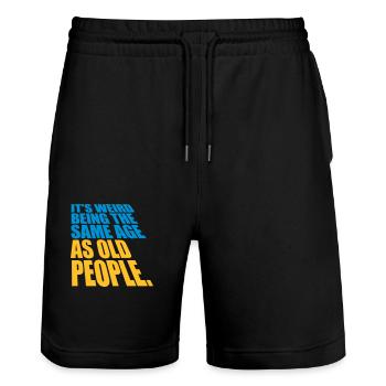 being old people age - Stanley/Stella Unisex Bio Joggingshorts Trainer  - Schwarz - Vorne - Nik (191cm) & Marisol (170cm)