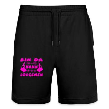 Tanzen - Stanley/Stella Unisex Bio Joggingshorts Trainer  - Schwarz - Vorne - Nik (191cm) & Marisol (170cm)