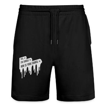 single now your chance - Stanley/Stella Trainer Unisex Organic Jogging Shorts - black - Front - Nik (191cm) & Marisol (170cm)