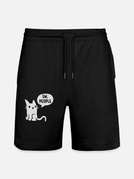 Comic cat ew people - Stanley/Stella Trainer Unisex Organic Jogging Shorts - black