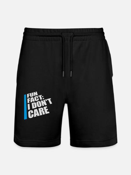 I don't care fact - Stanley/Stella Trainer Unisex Organic Jogging Shorts - black