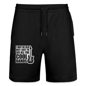 I may be old - Stanley/Stella Unisex Bio Joggingshorts Trainer  - Schwarz - Vorne - Nik (191cm) & Marisol (170cm)