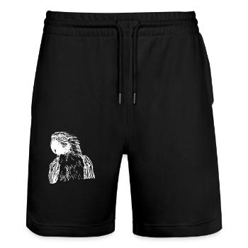 Perroquet Portrait Vintage Dessin d’Oiseau - Short de jogging bio TRAINER Stanley/Stella unisexe - noir - Devant - Nik (191cm) & Marisol (170cm)