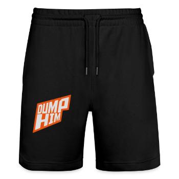 dump him Zitat Logo - Stanley/Stella Unisex Bio Joggingshorts Trainer  - Schwarz - Vorne - Nik (191cm) & Marisol (170cm)