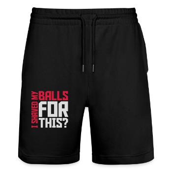 I shaved my balls - Stanley/Stella Unisex Bio Joggingshorts Trainer  - Schwarz - Vorne - Nik (191cm) & Marisol (170cm)