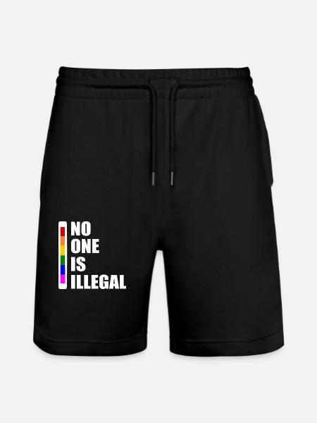 No one is illegal - Stanley/Stella Trainer Unisex Organic Jogging Shorts - black