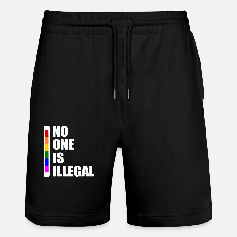 No one is illegal - Stanley/Stella Trainer Unisex Organic Jogging Shorts - black