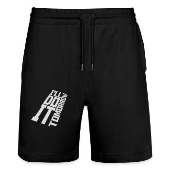do it tomorrow Zitat - Stanley/Stella Unisex Bio Joggingshorts Trainer  - Schwarz - Vorne - Nik (191cm) & Marisol (170cm)