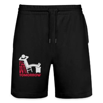 do it tomorrow Zitat - Stanley/Stella Unisex Bio Joggingshorts Trainer  - Schwarz - Vorne - Nik (191cm) & Marisol (170cm)