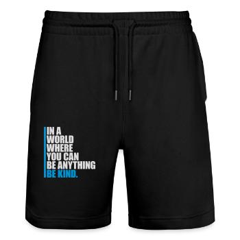 you can be kind - Stanley/Stella Unisex Bio Joggingshorts Trainer  - Schwarz - Vorne - Nik (191cm) & Marisol (170cm)