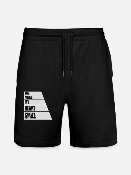 make my heart smile - Stanley/Stella Unisex Bio Joggingshorts Trainer  - Schwarz