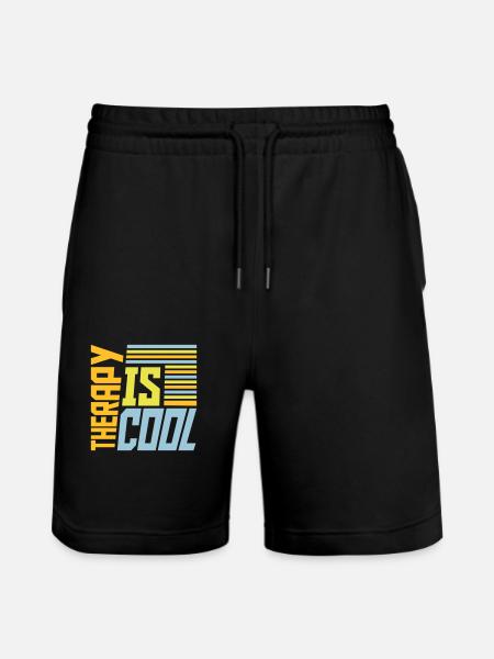 therapy is cool Quote - Stanley/Stella Trainer Unisex Organic Jogging Shorts - black