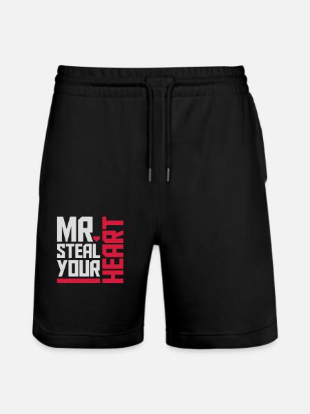 Mr steal your heart - Stanley/Stella Trainer Unisex Organic Jogging Shorts - black