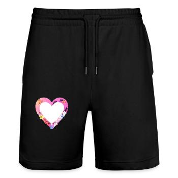 Muttertag Hochzeit Verlobung Valentinstag Liebe - Stanley/Stella Unisex Bio Joggingshorts Trainer  - Schwarz - Vorne - Nik (191cm) & Marisol (170cm)