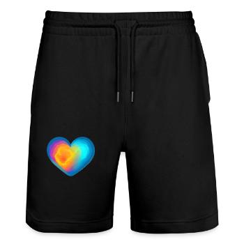 Fête des mères Saint-Valentin Mariage Fiançailles Amour - Short de jogging bio TRAINER Stanley/Stella unisexe - noir - Devant - Nik (191cm) & Marisol (170cm)