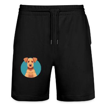 Chien Propriétaire Chiens Terrier Chien Chien Propriétaire de chien - Short de jogging bio TRAINER Stanley/Stella unisexe - noir - Devant - Nik (191cm) & Marisol (170cm)