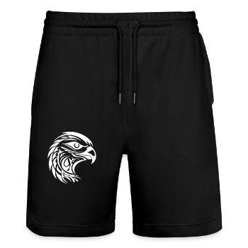 Beautiful Eagle Portrait in Tattoo Style - Stanley/Stella Trainer Unisex Organic Jogging Shorts - black - Front - Nik (191cm) & Marisol (170cm)