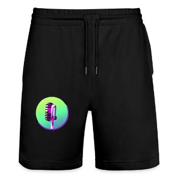 Singer Vocals Musicians Band Singing Hobby Singers - Stanley/Stella Trainer Unisex Organic Jogging Shorts - black - Front - Nik (191cm) & Marisol (170cm)