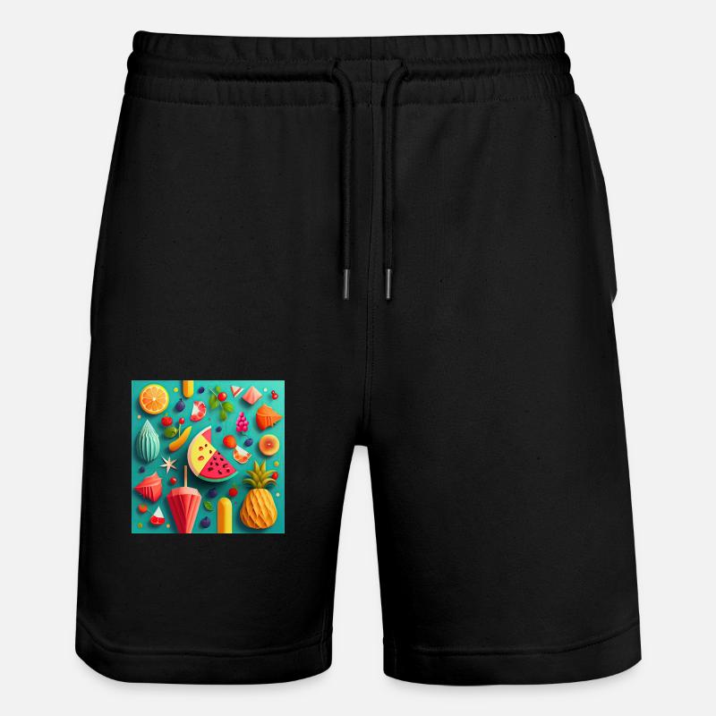 Summer Pattern - Stanley/Stella Unisex Bio Joggingshorts Trainer  - Schwarz