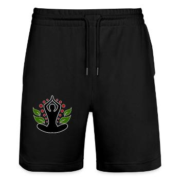 Joga - Stanley/Stella Unisex Bio Joggingshorts Trainer  - Schwarz - Vorne - Nik (191cm) & Marisol (170cm)
