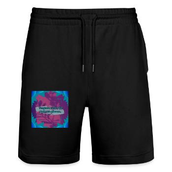 Ruhe Zitat - Stanley/Stella Unisex Bio Joggingshorts Trainer  - Schwarz - Vorne - Nik (191cm) & Marisol (170cm)