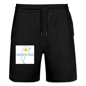 Map of Argentina - Stanley/Stella Trainer Unisex Organic Jogging Shorts - black - Front - Nik (191cm) & Marisol (170cm)