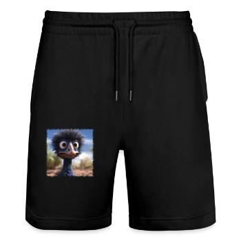 fou émeu - Short de jogging bio TRAINER Stanley/Stella unisexe - noir - Devant - Nik (191cm) & Marisol (170cm)