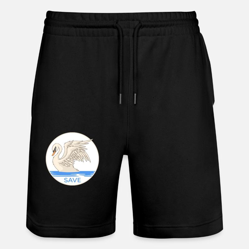 Cigno "salva i cigni" Cigni Conservazione della natura Lago dei cigni - Pantaloncini da jogger ecologici unisex Trainer di Stanley/Stella - nero