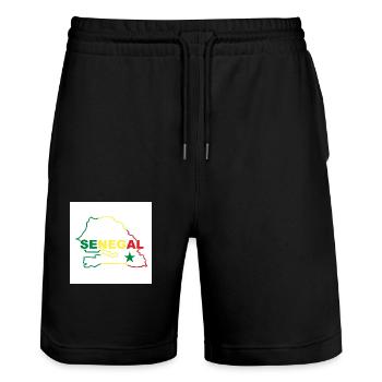 Karte von Senegal - Stanley/Stella Unisex Bio Joggingshorts Trainer  - Schwarz - Vorne - Nik (191cm) & Marisol (170cm)