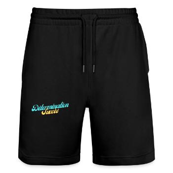 Détermination - Succès - Short de jogging bio TRAINER Stanley/Stella unisexe - noir - Devant - Nik (191cm) & Marisol (170cm)