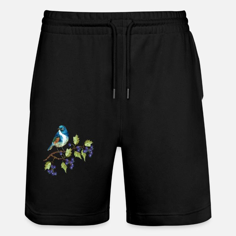 Bunter Vogel - Stanley/Stella Unisex Bio Joggingshorts Trainer  - Schwarz